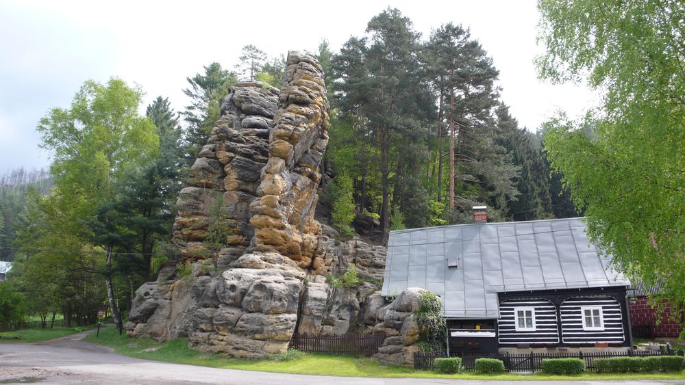 This one built next to a sandstone tower This one built next to a sandstone tower