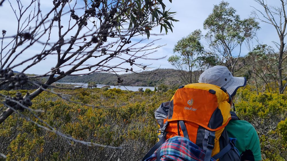 Looking down at the western end of Lake Lucy Long. On the right track. Looking down at the western end of Lake Lucy Long. On the right track.