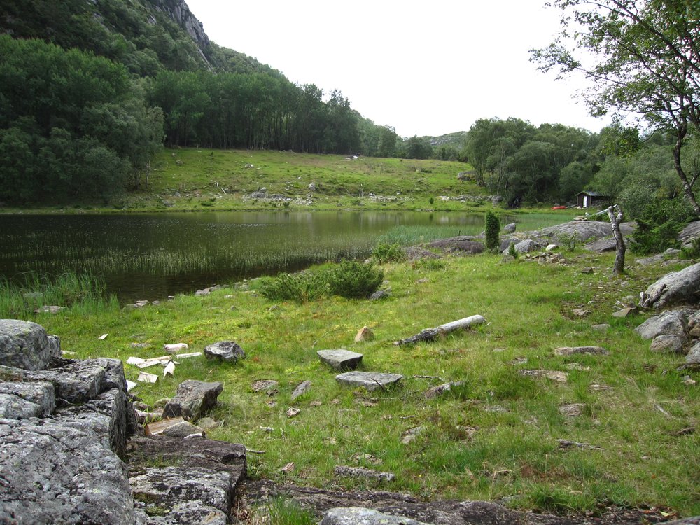 Typical landscape on the West Coast of Norway - rocky and mountainous with lots of water
