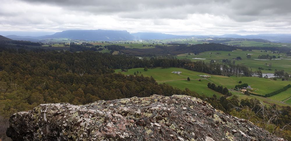 At picnic rock with a view of Mt Roland under cloud. At picnic rock with a view of Mt Roland under cloud.