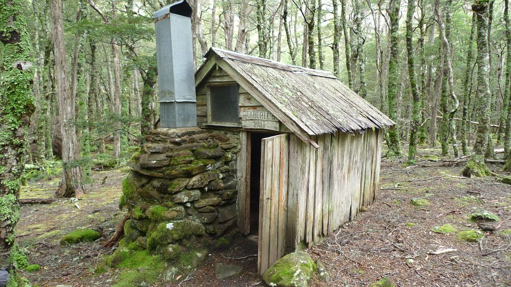 Haberles Hut, built by Mr Haberle for trapping possums during winter Haberles Hut, built by Mr Haberle for trapping possums during winter